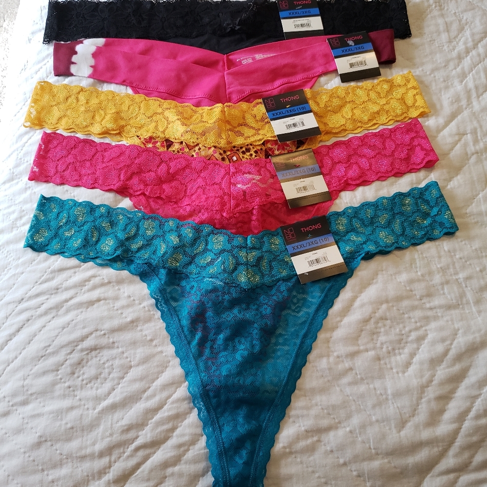 5 NWT Thong Panties 3X